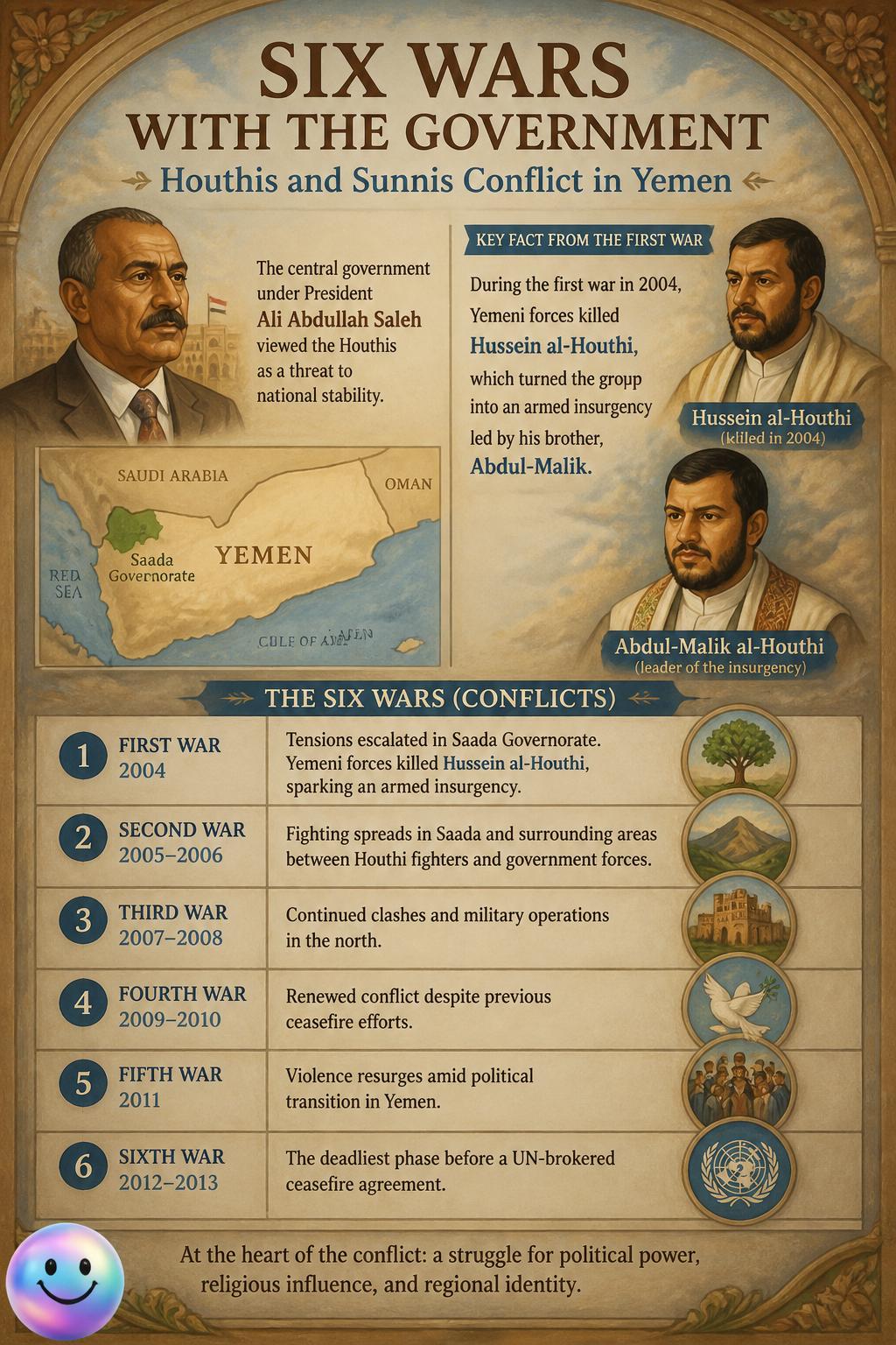 Six wars with the government