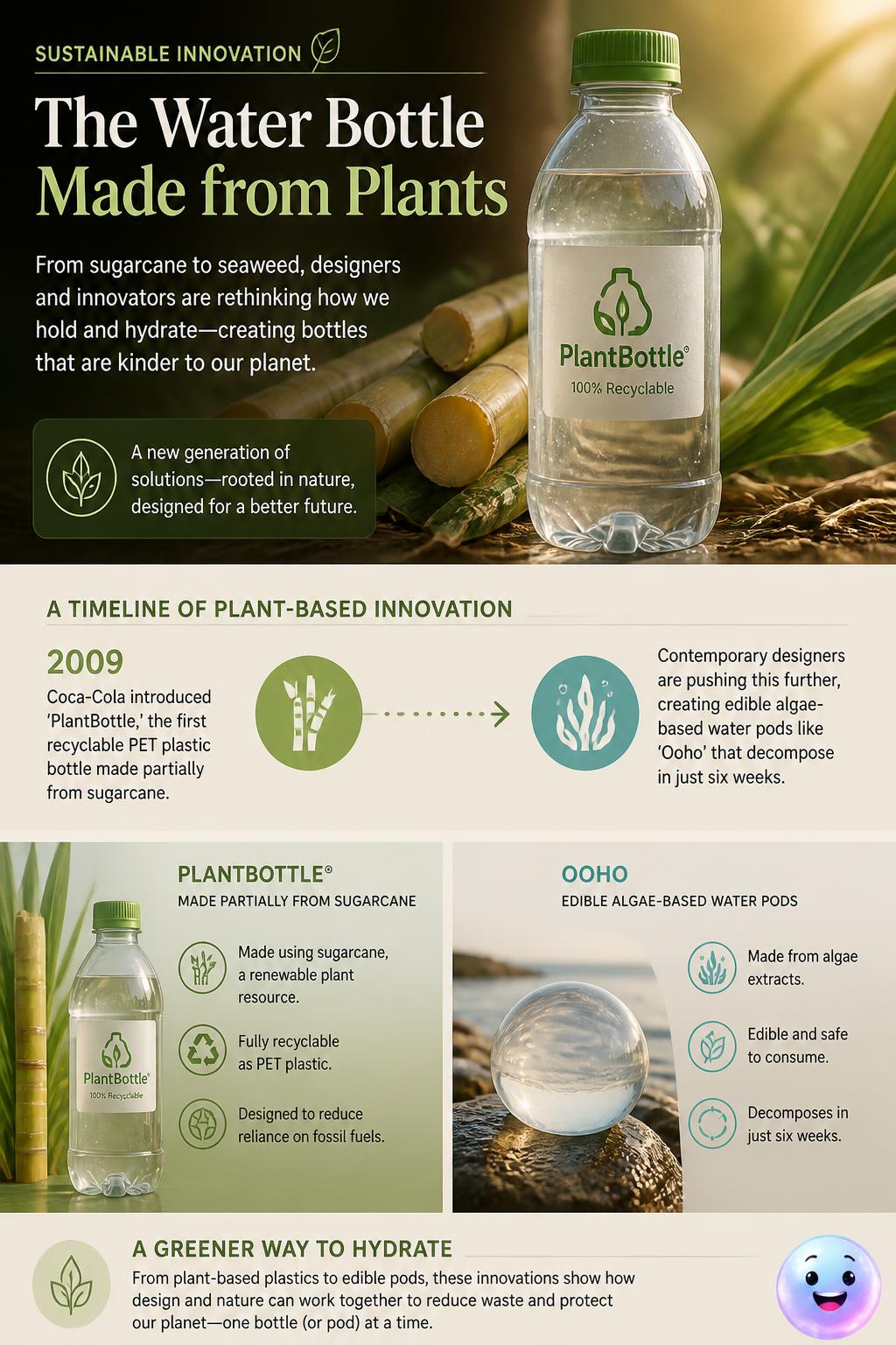 The water bottle made from plants