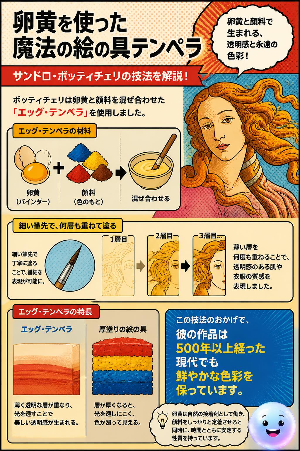 卵黄を使った魔法の絵の具テンペラ