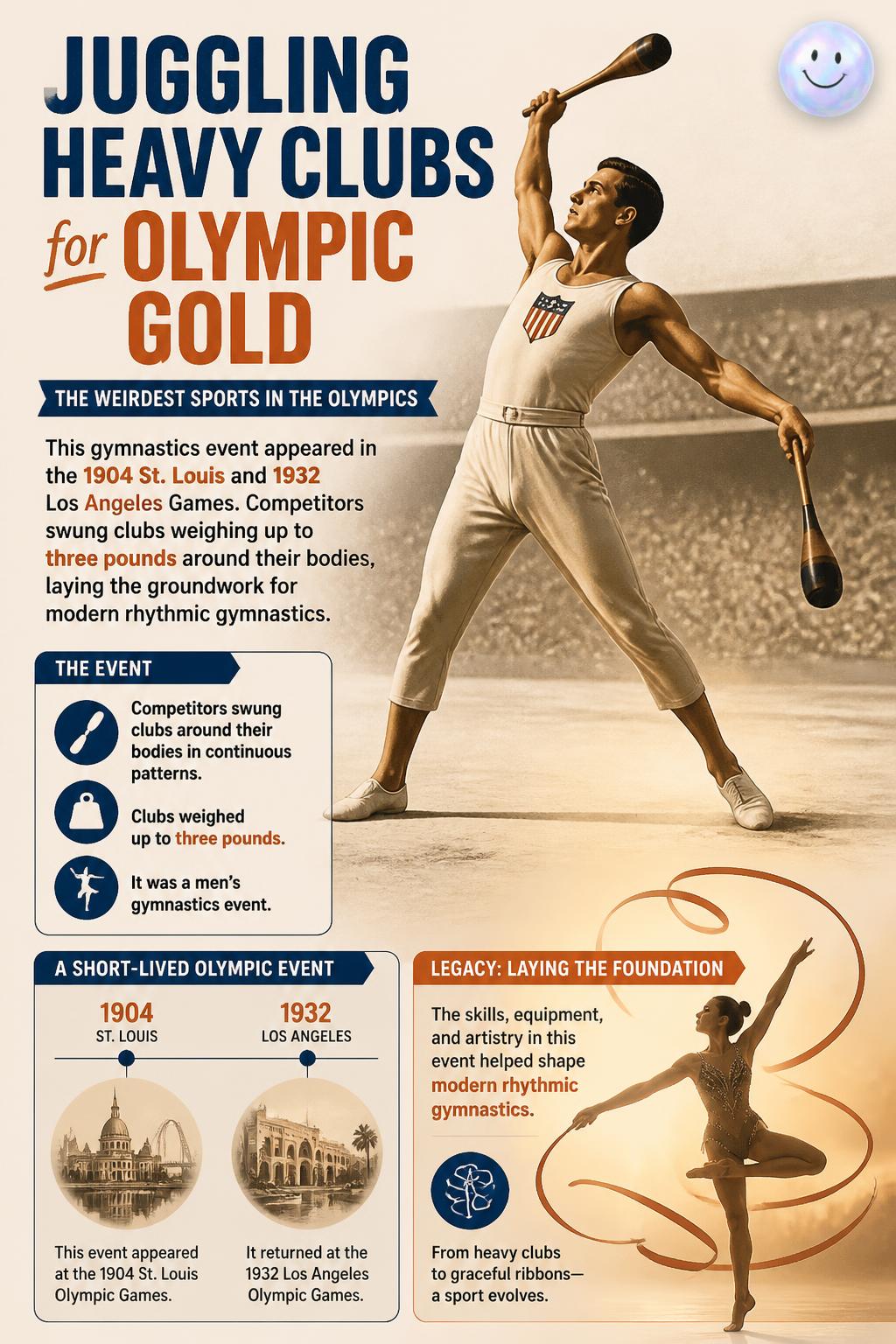 Juggling heavy clubs for Olympic gold