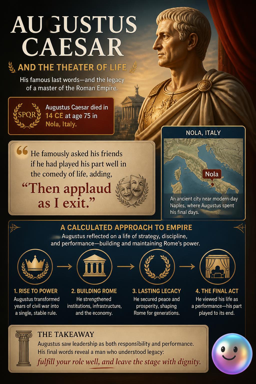 Augustus Caesar and the theater of life