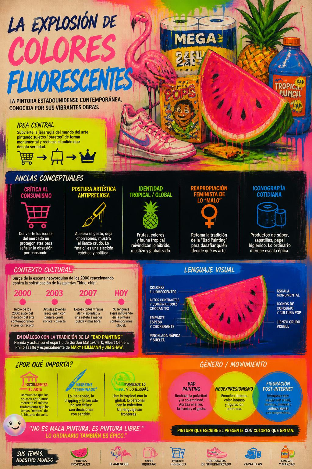 La explosión de colores fluorescentes