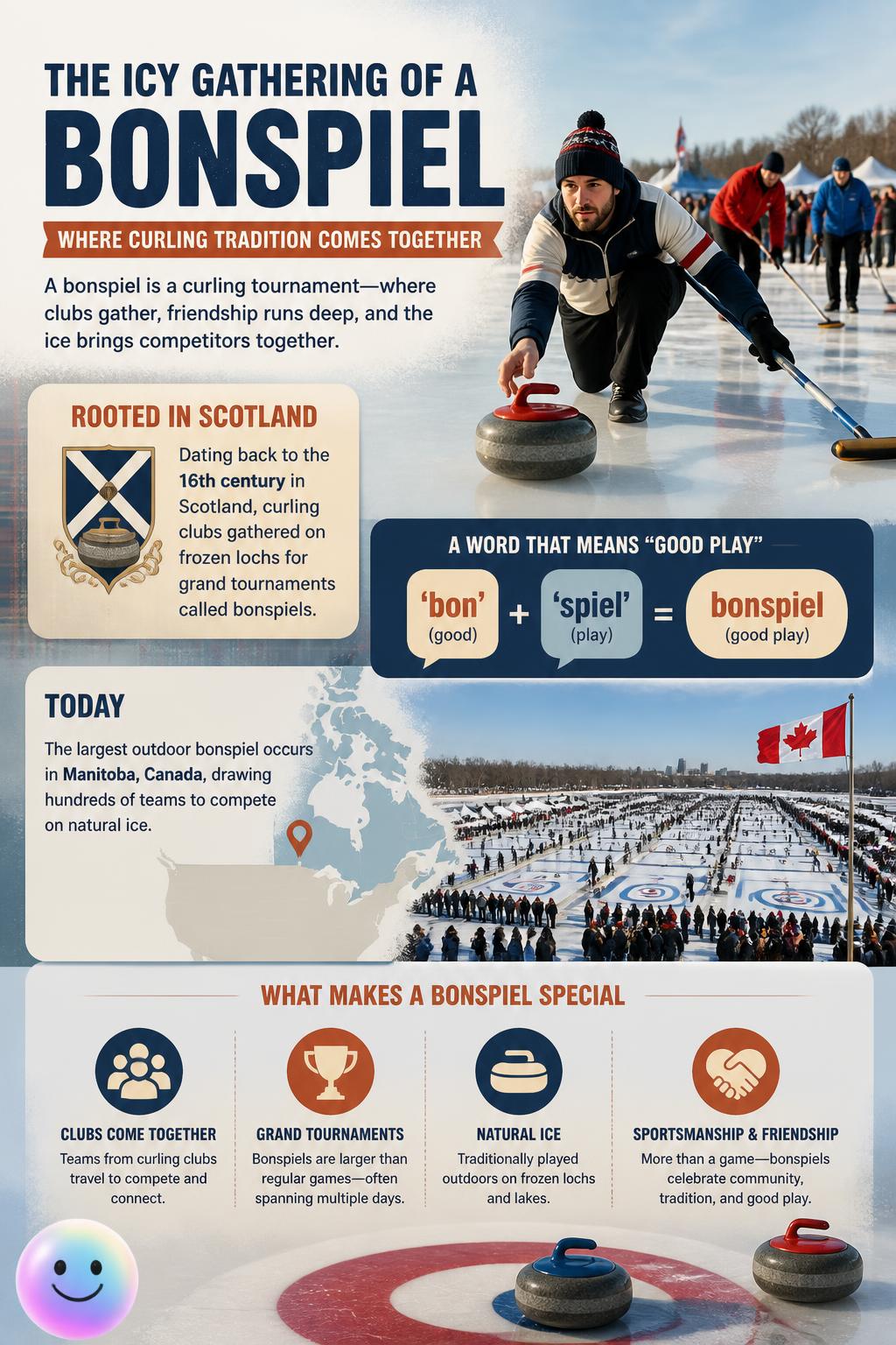 The icy gathering of a bonspiel