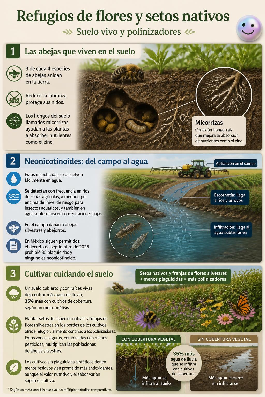 Refugios de flores y setos nativos