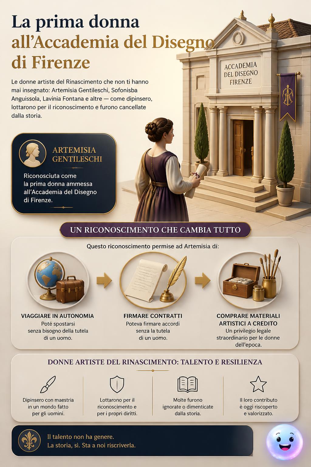 La prima donna all'Accademia del Disegno di Firenze