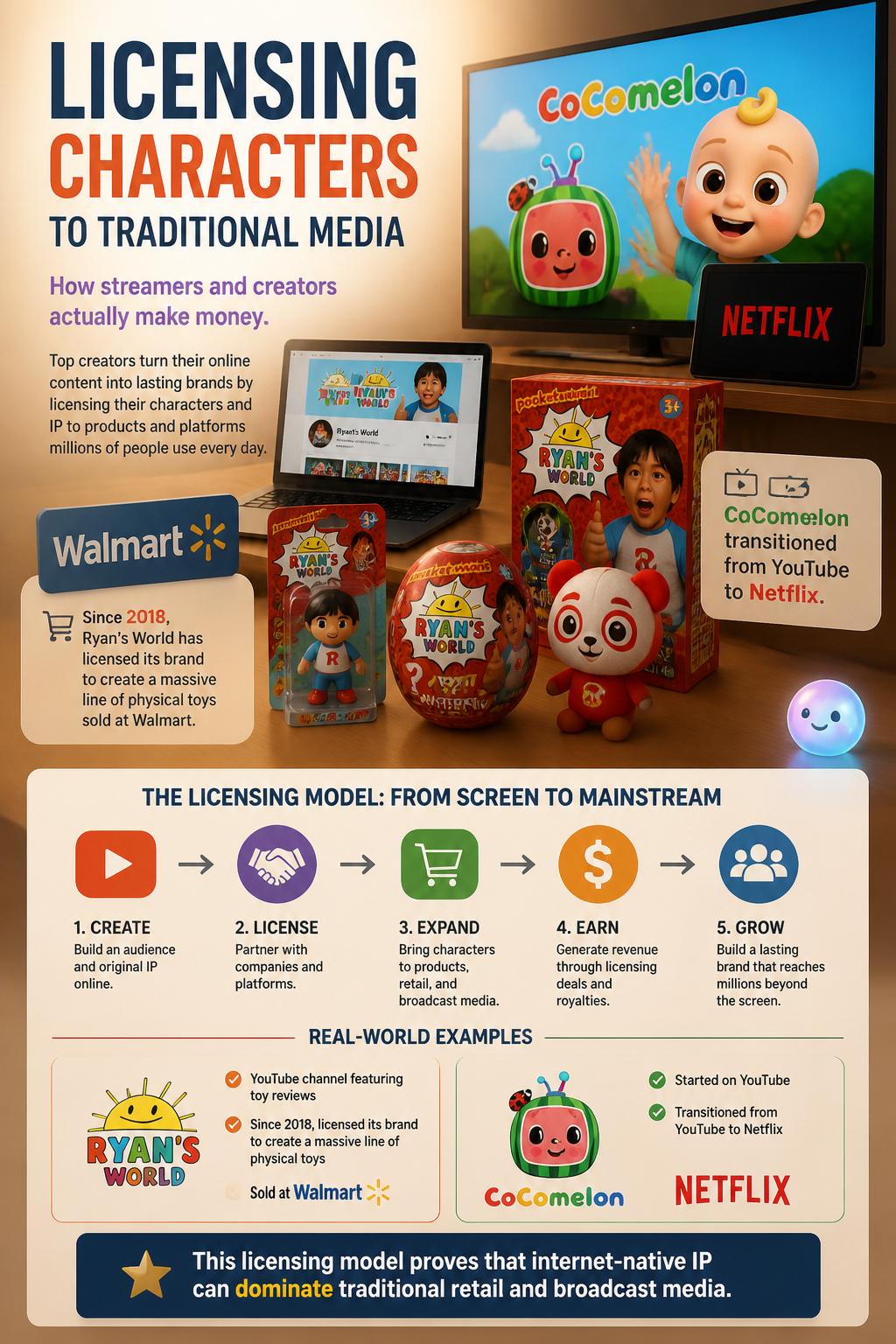 Licensing characters to traditional media