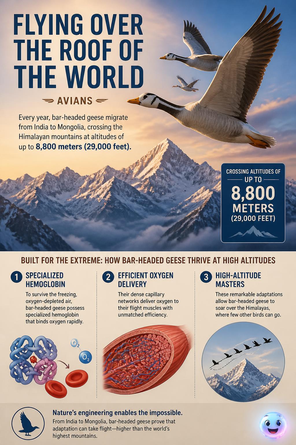 Flying over the roof of the world