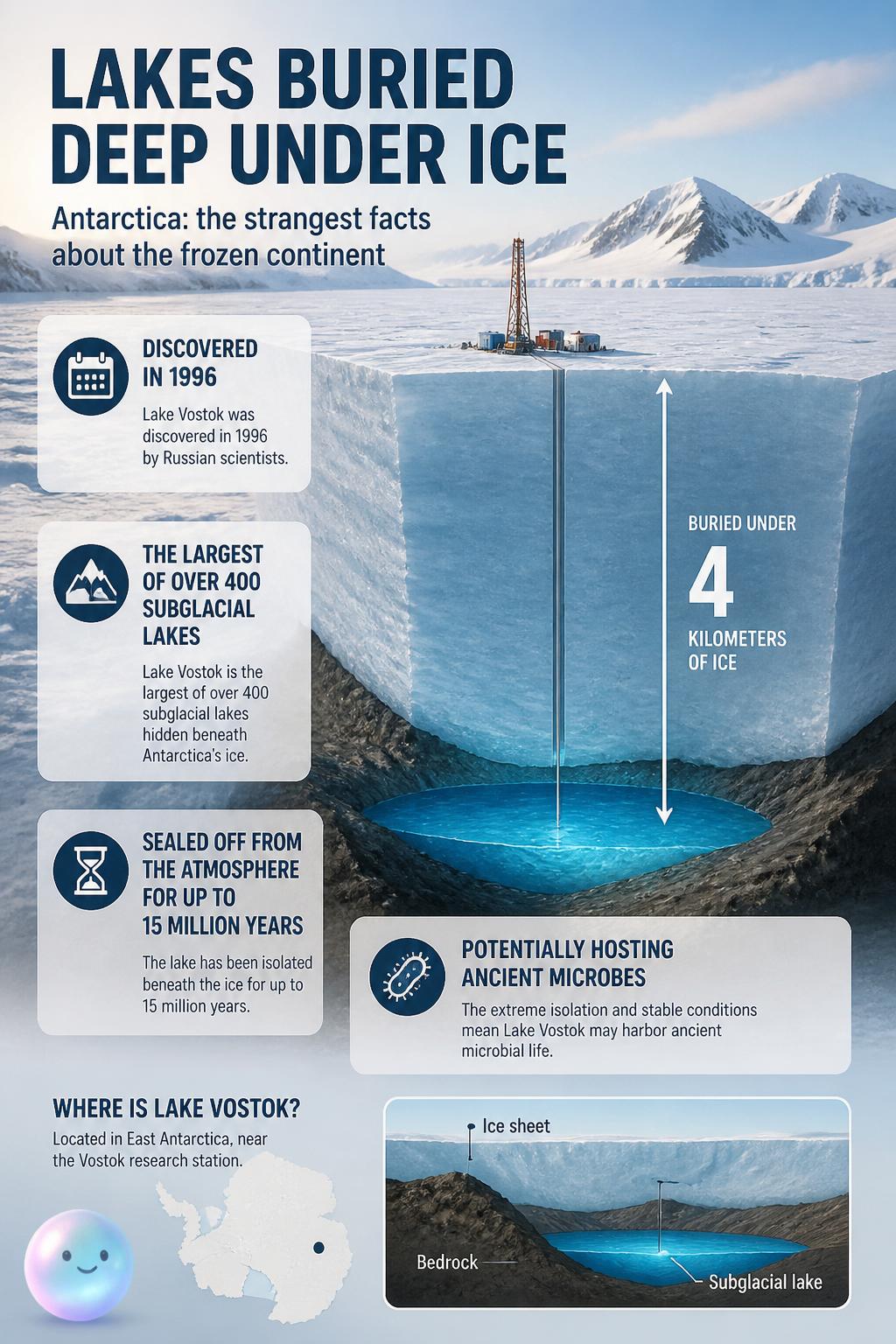 Lakes buried deep under ice
