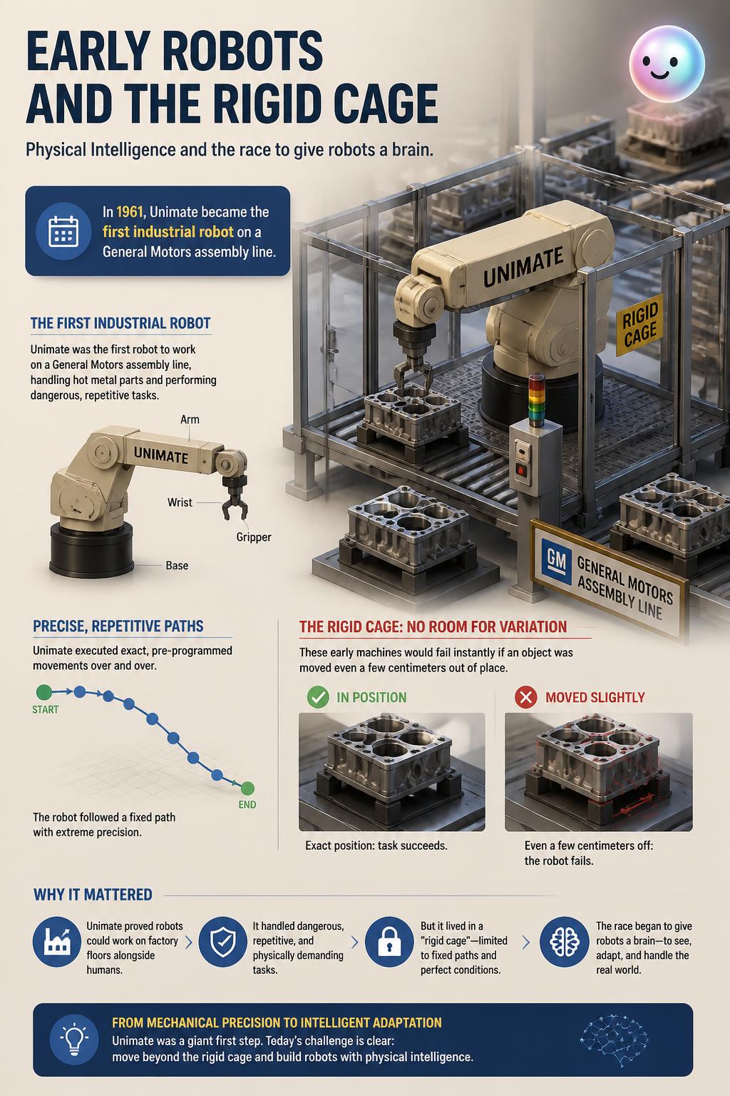 Early robots and the rigid cage