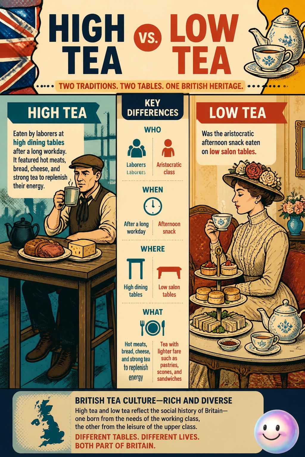 High tea versus low tea