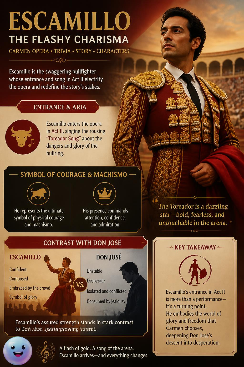 The flashy charisma of Escamillo