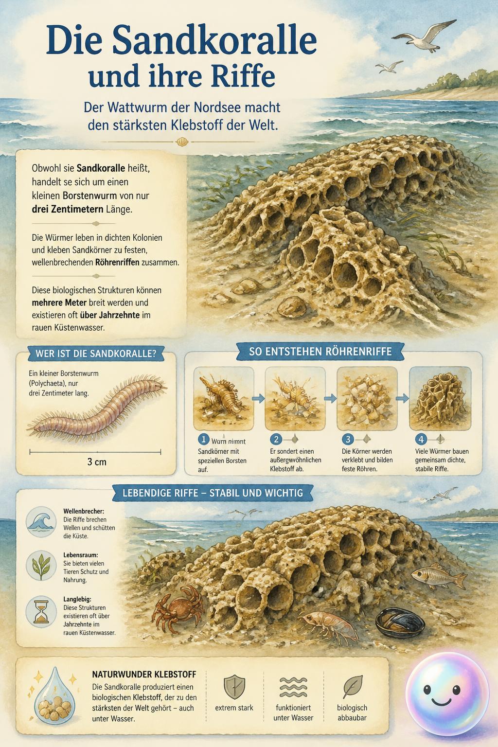Die Sandkoralle und ihre Riffe