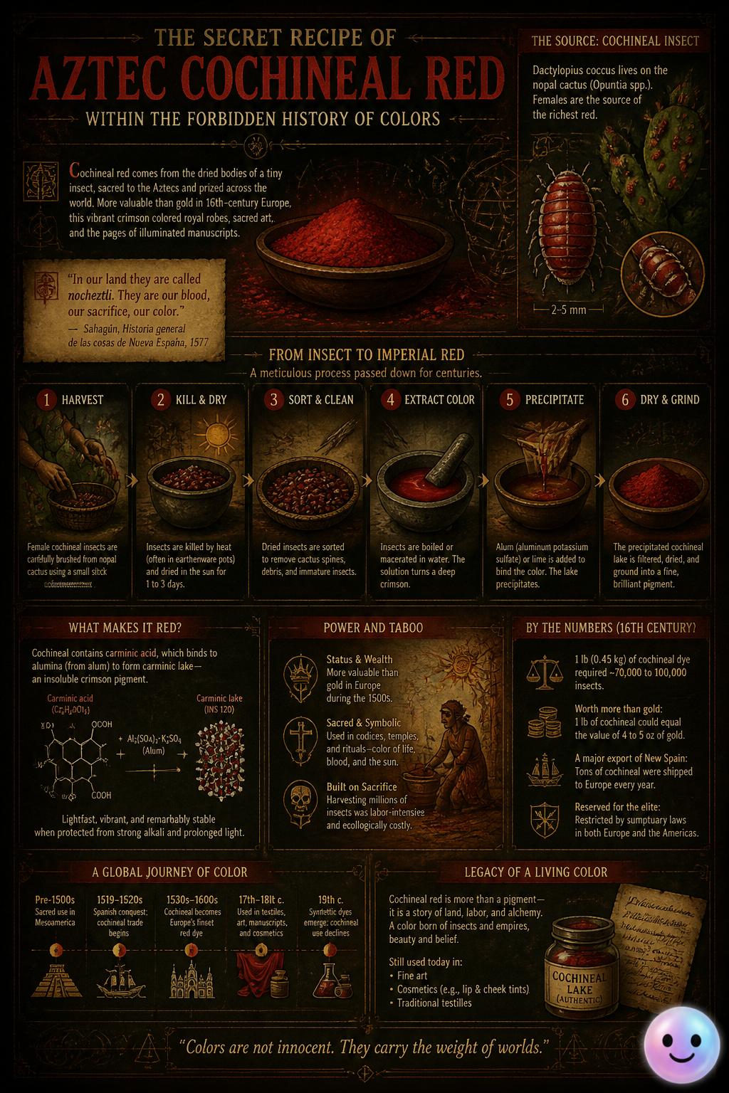 The secret recipe of Aztec cochineal red