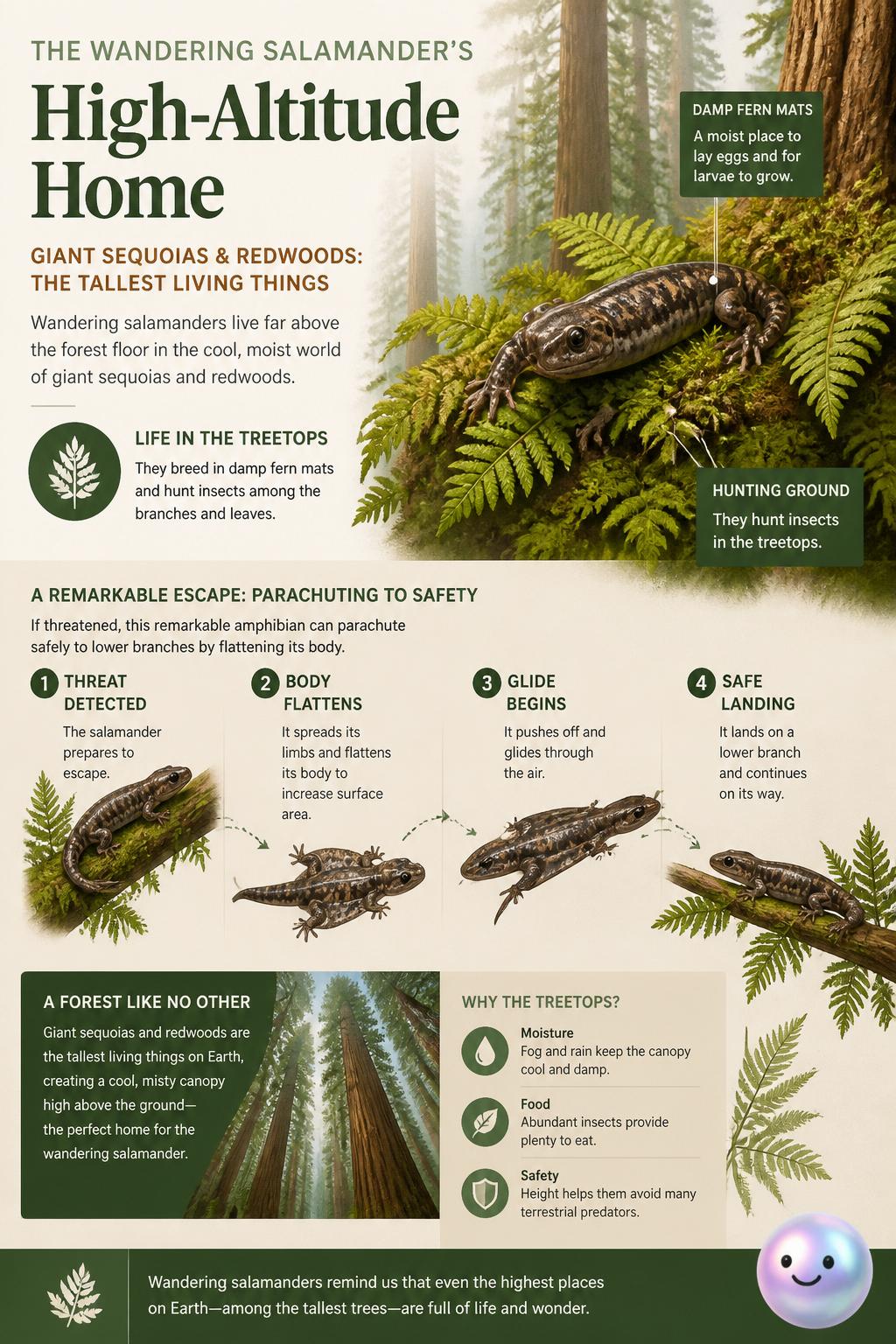 The wandering salamander's high-altitude home