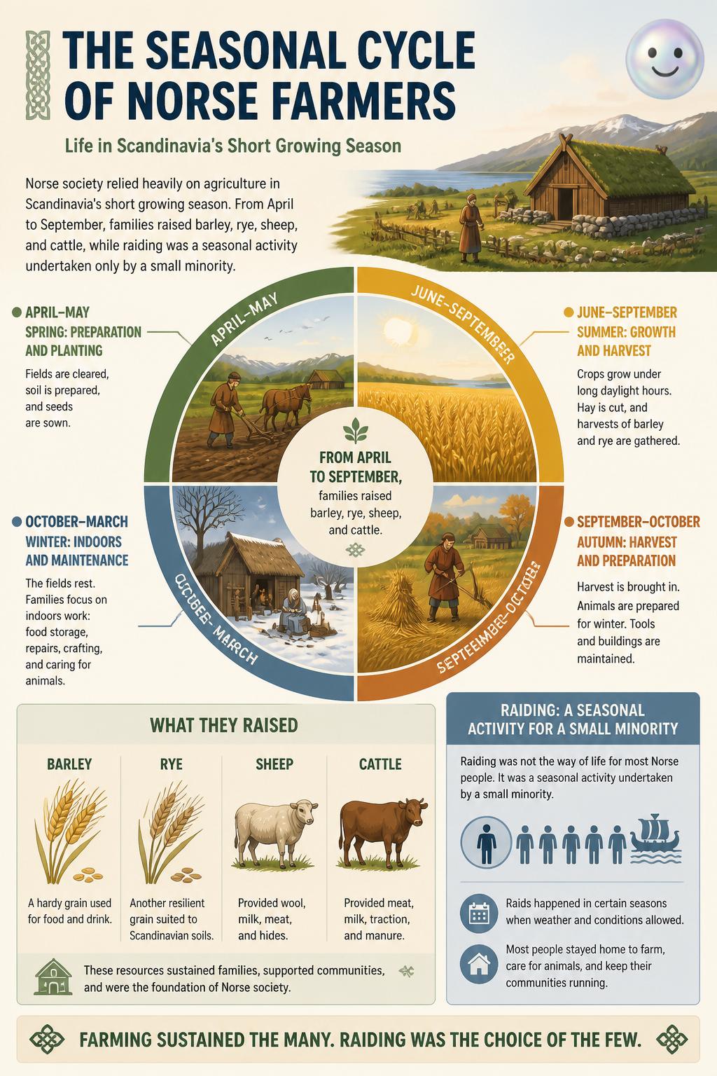 The seasonal cycle of Norse farmers