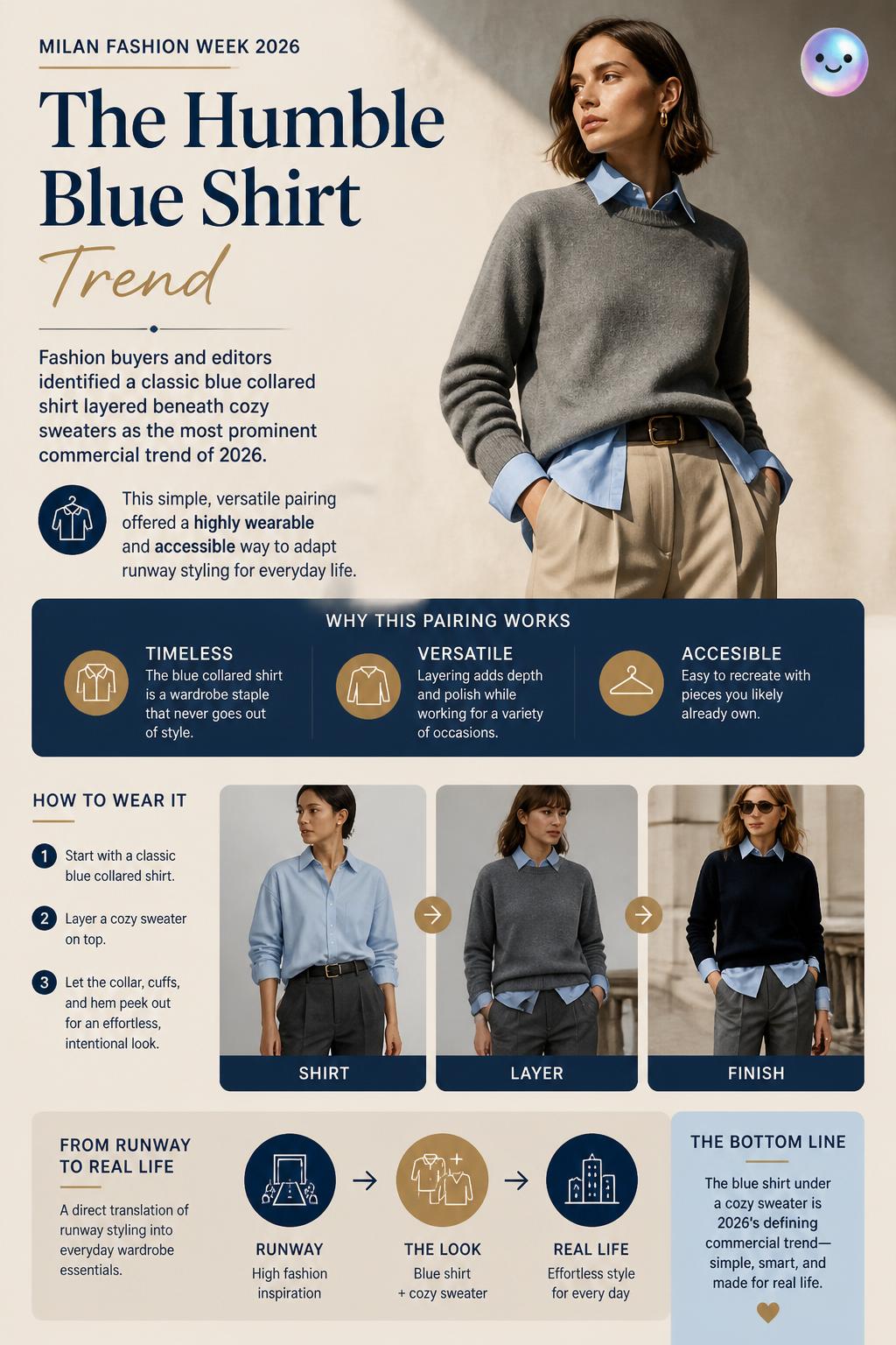The humble blue shirt trend