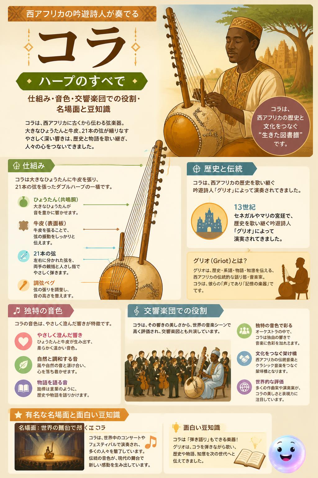 西アフリカの吟遊詩人が奏でるコラ