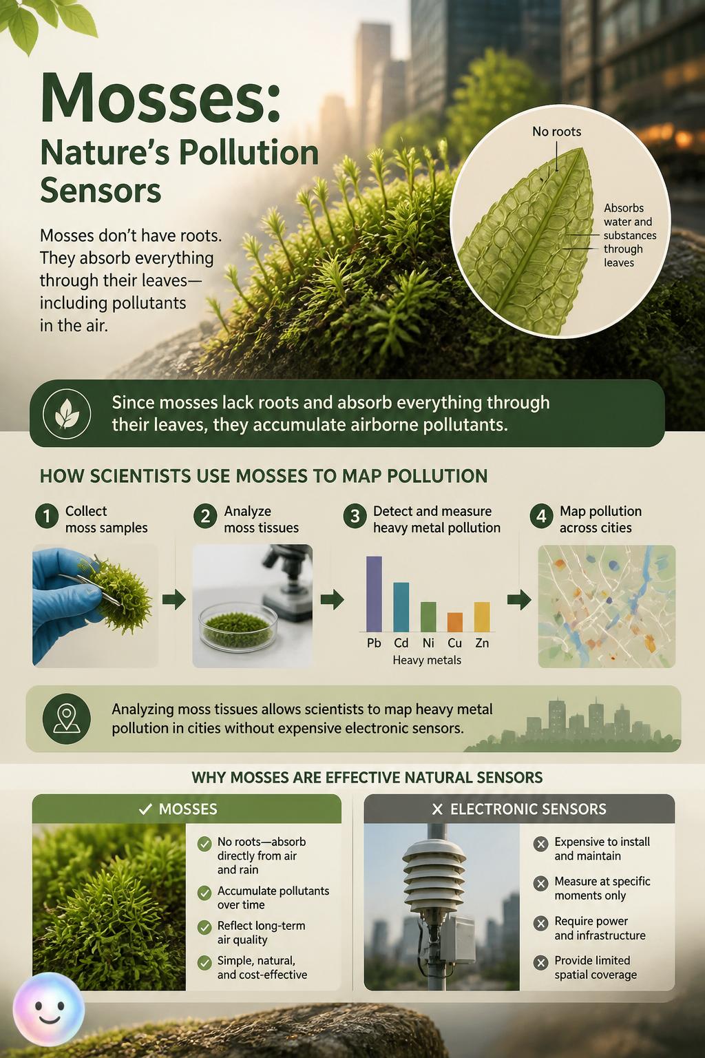 Mosses as natural pollution sensors