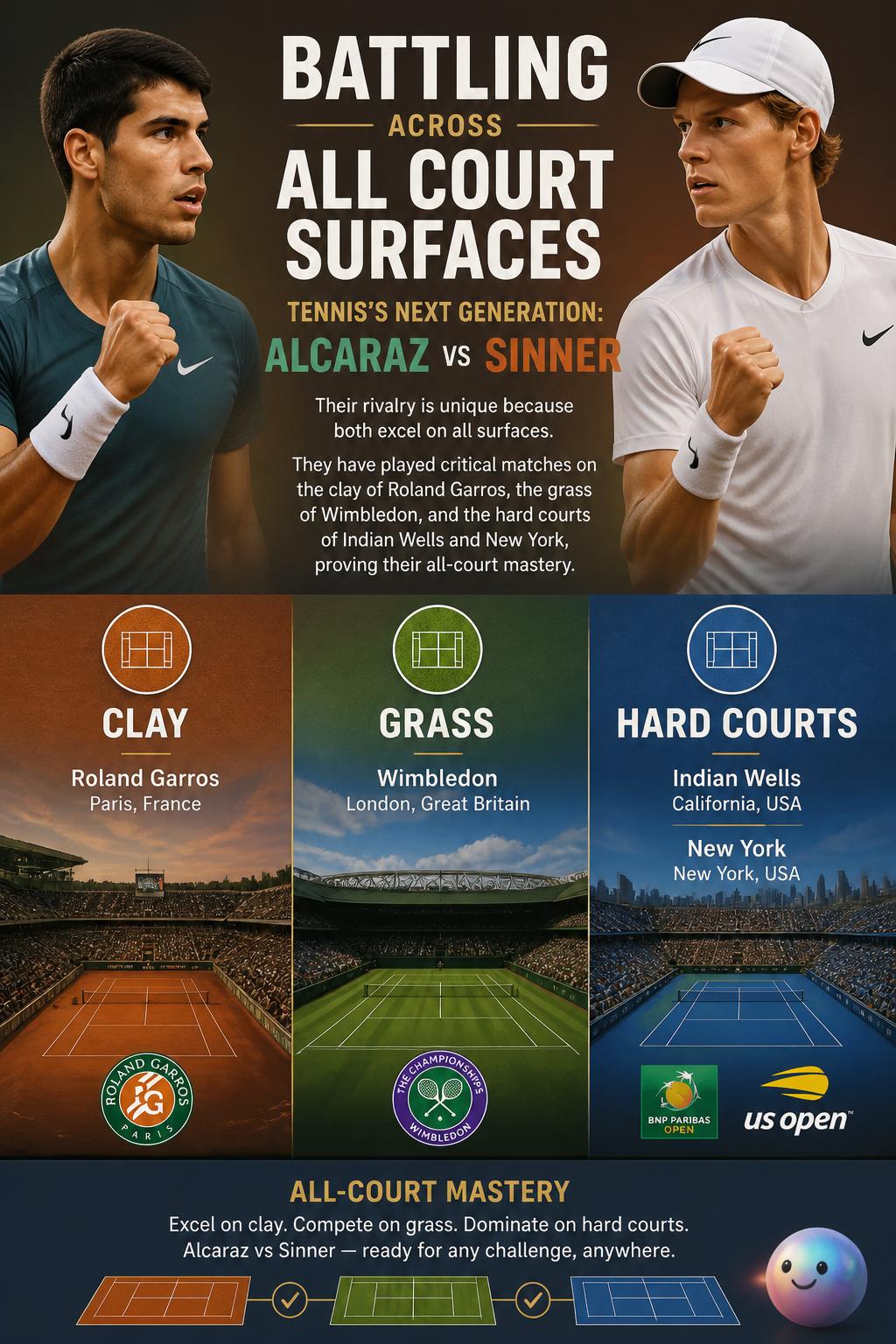 Battling across all court surfaces