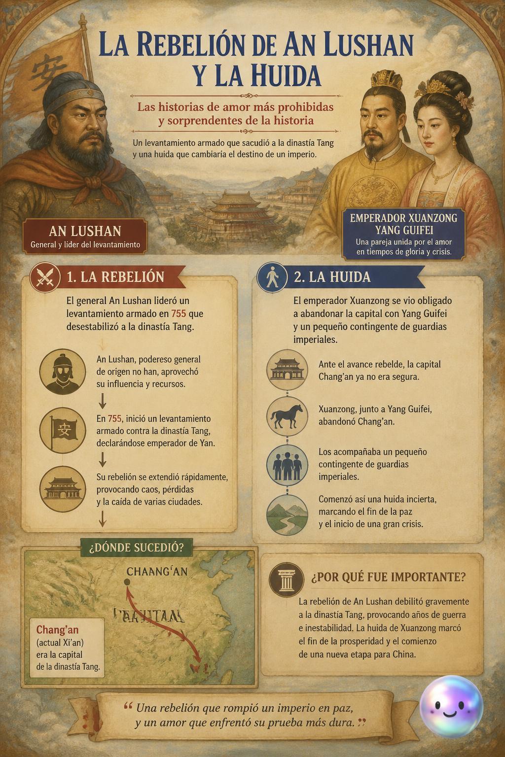 La rebelión de An Lushan y la huida