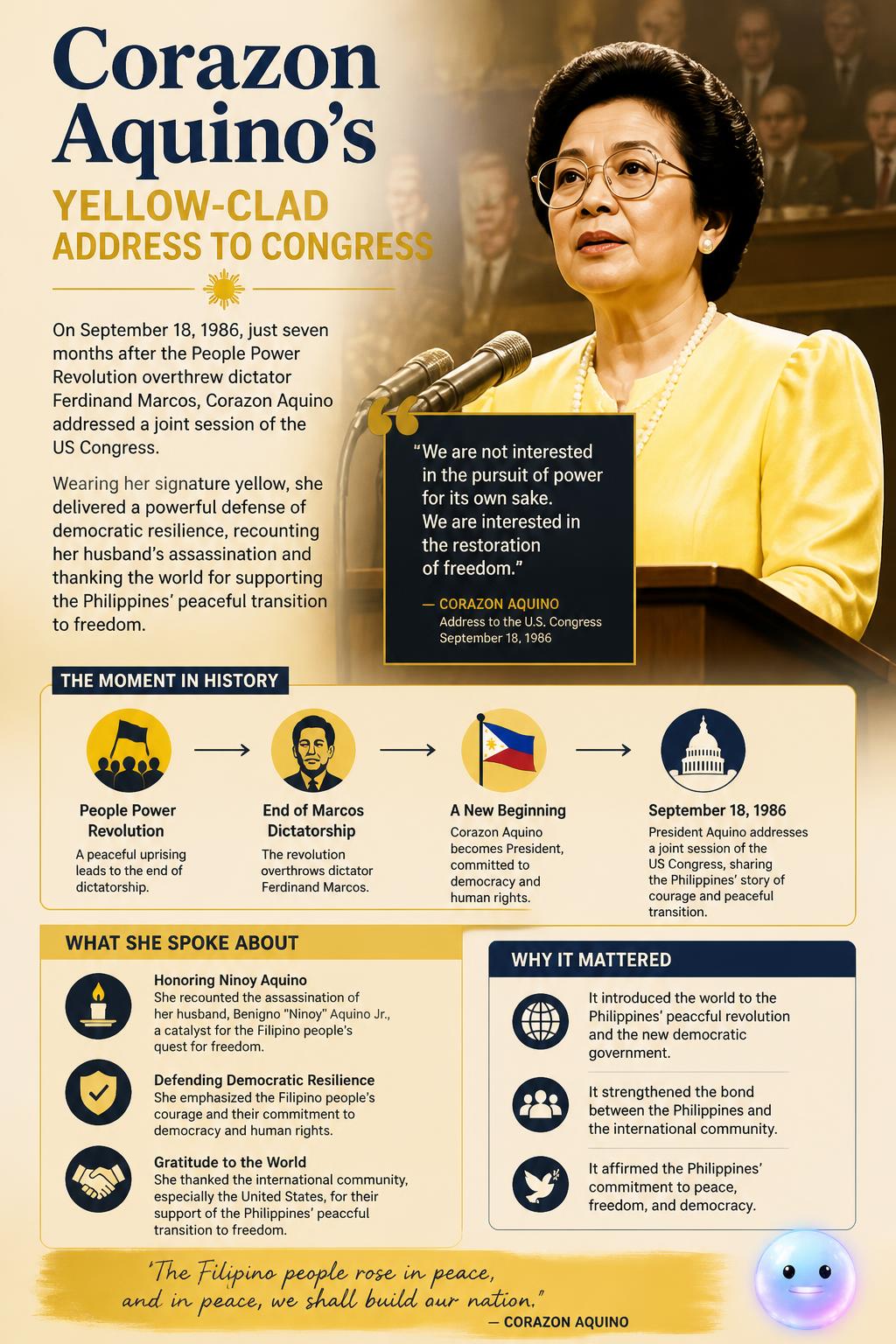 Corazon Aquino's yellow-clad address to Congress