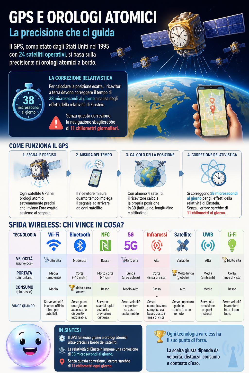 Il sistema GPS e l'orologio atomico nello spazio