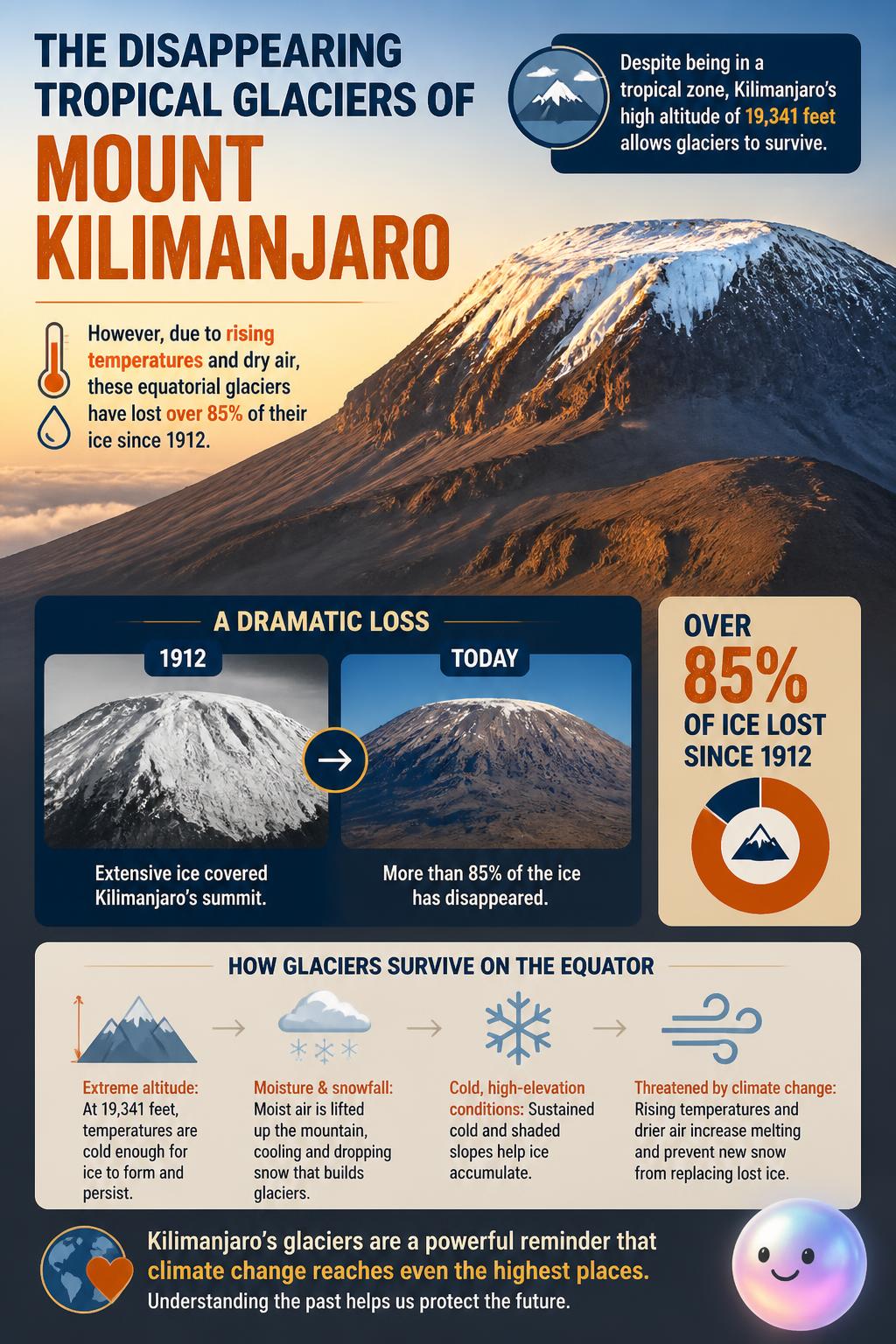 The disappearing tropical glaciers of Mount Kilimanjaro