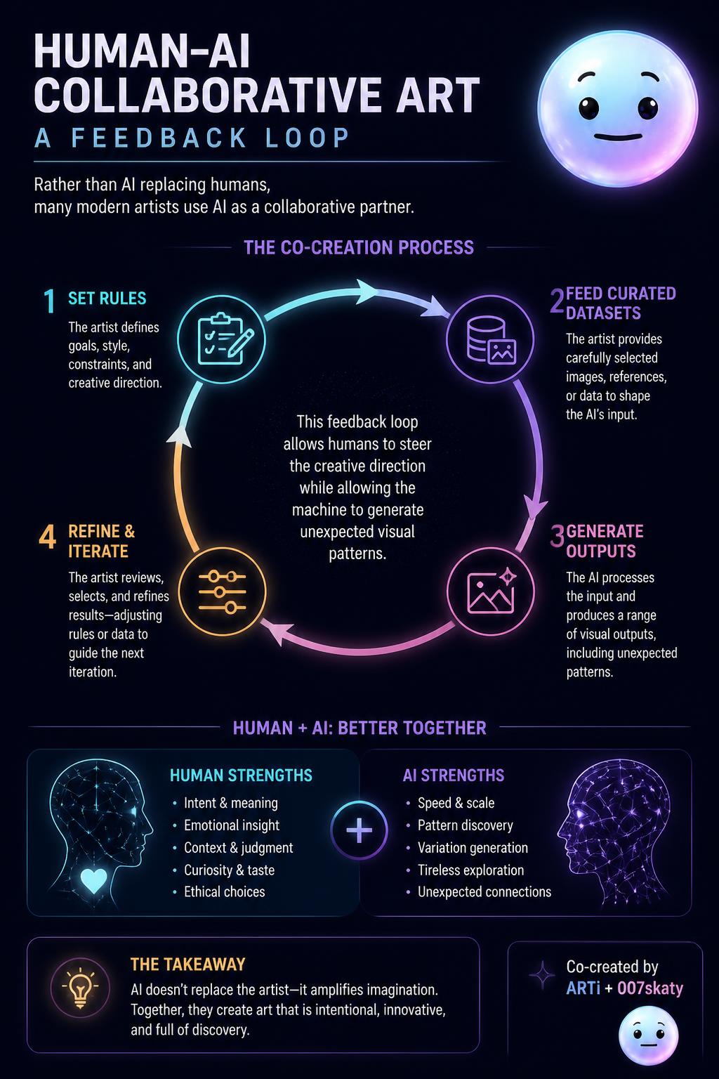 Human-AI collaborative art as a feedback loop