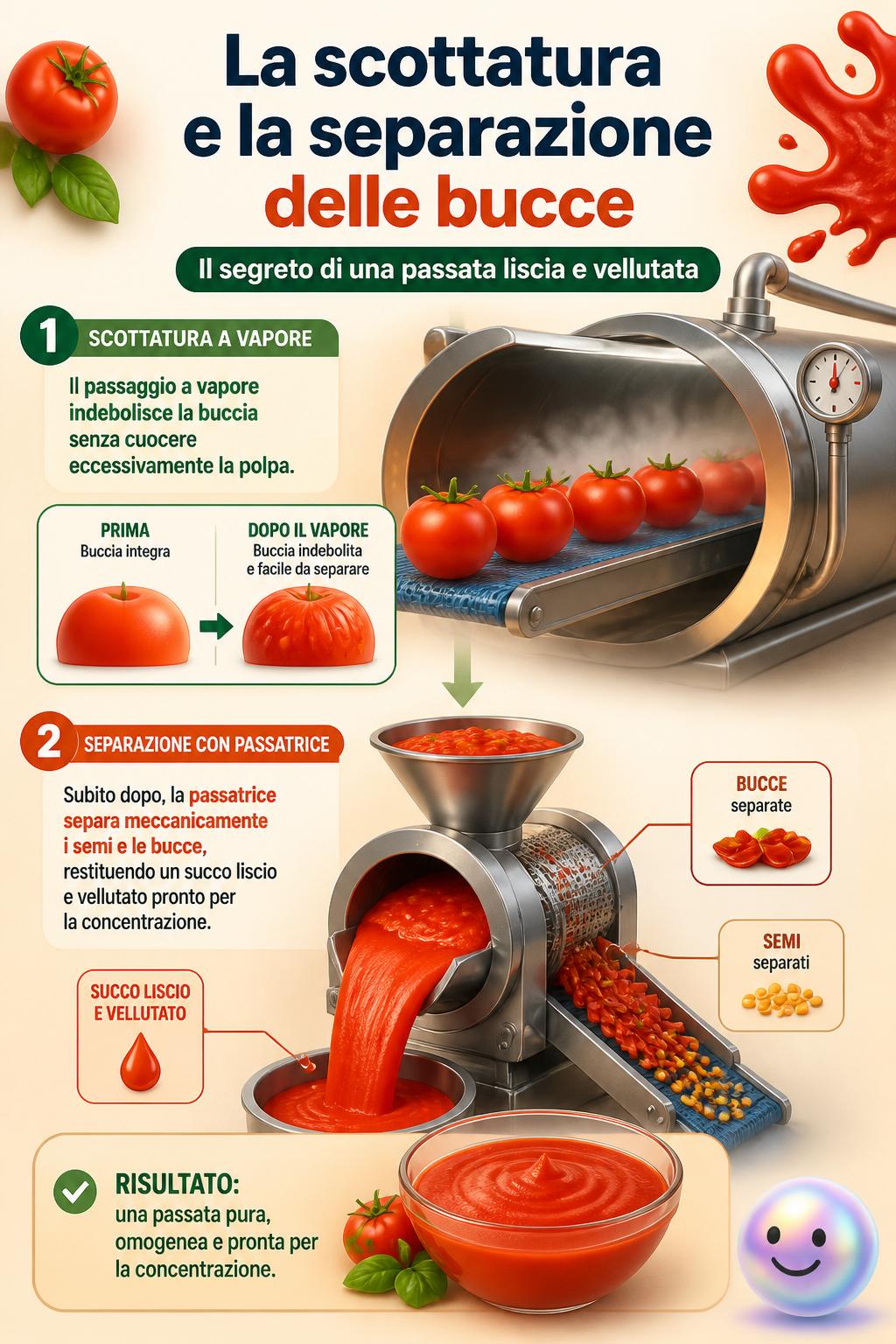 La scottatura e la separazione delle bucce