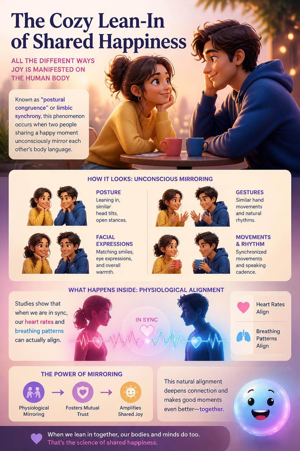 The cozy lean-in of shared happiness