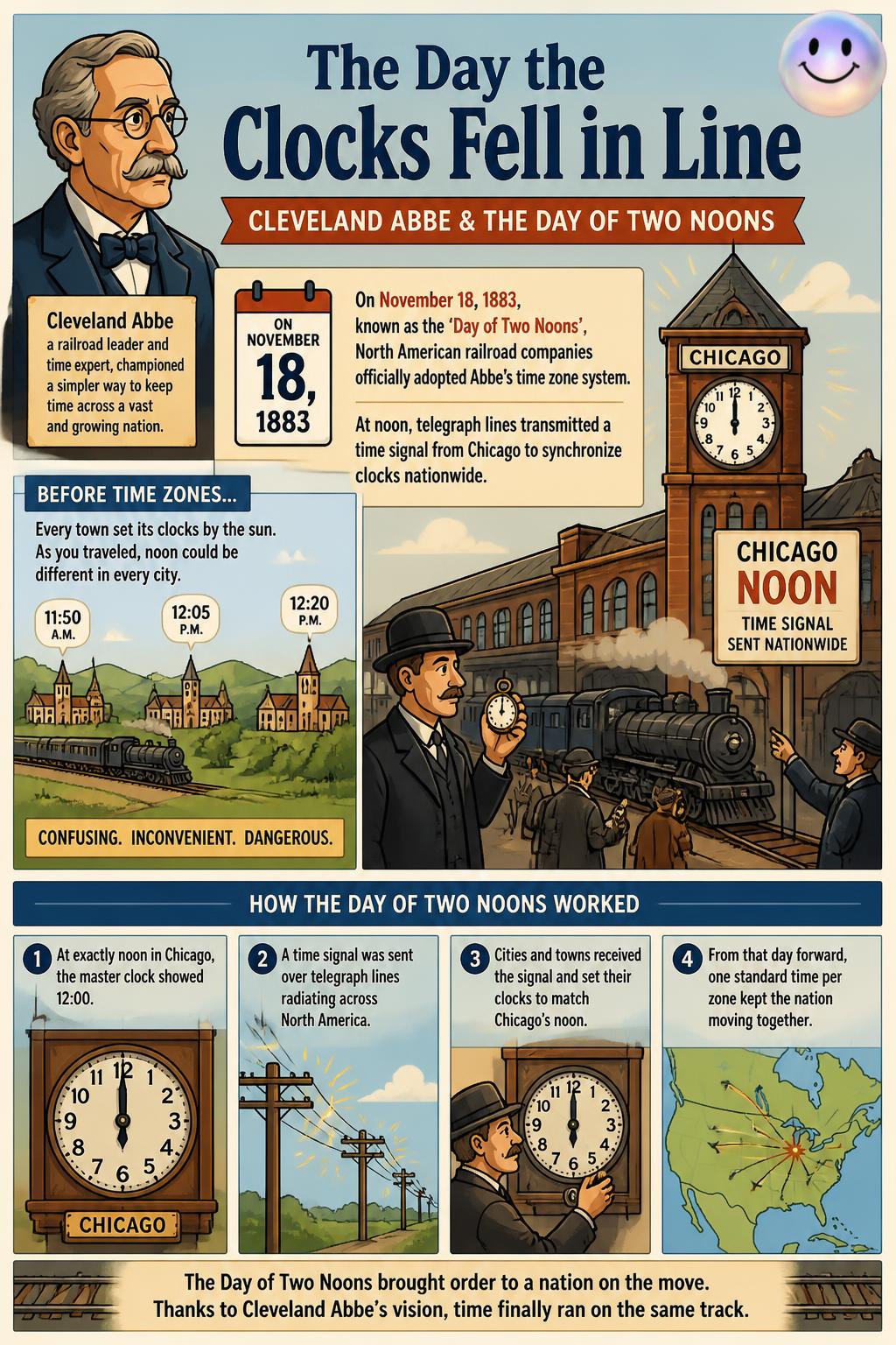 The day the clocks fell in line