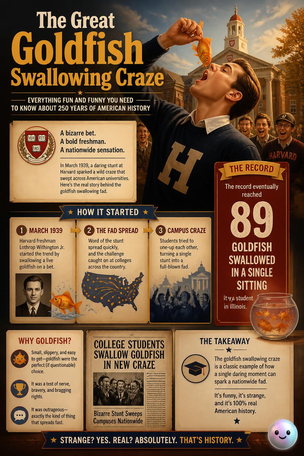 The great gold fish swallowing craze