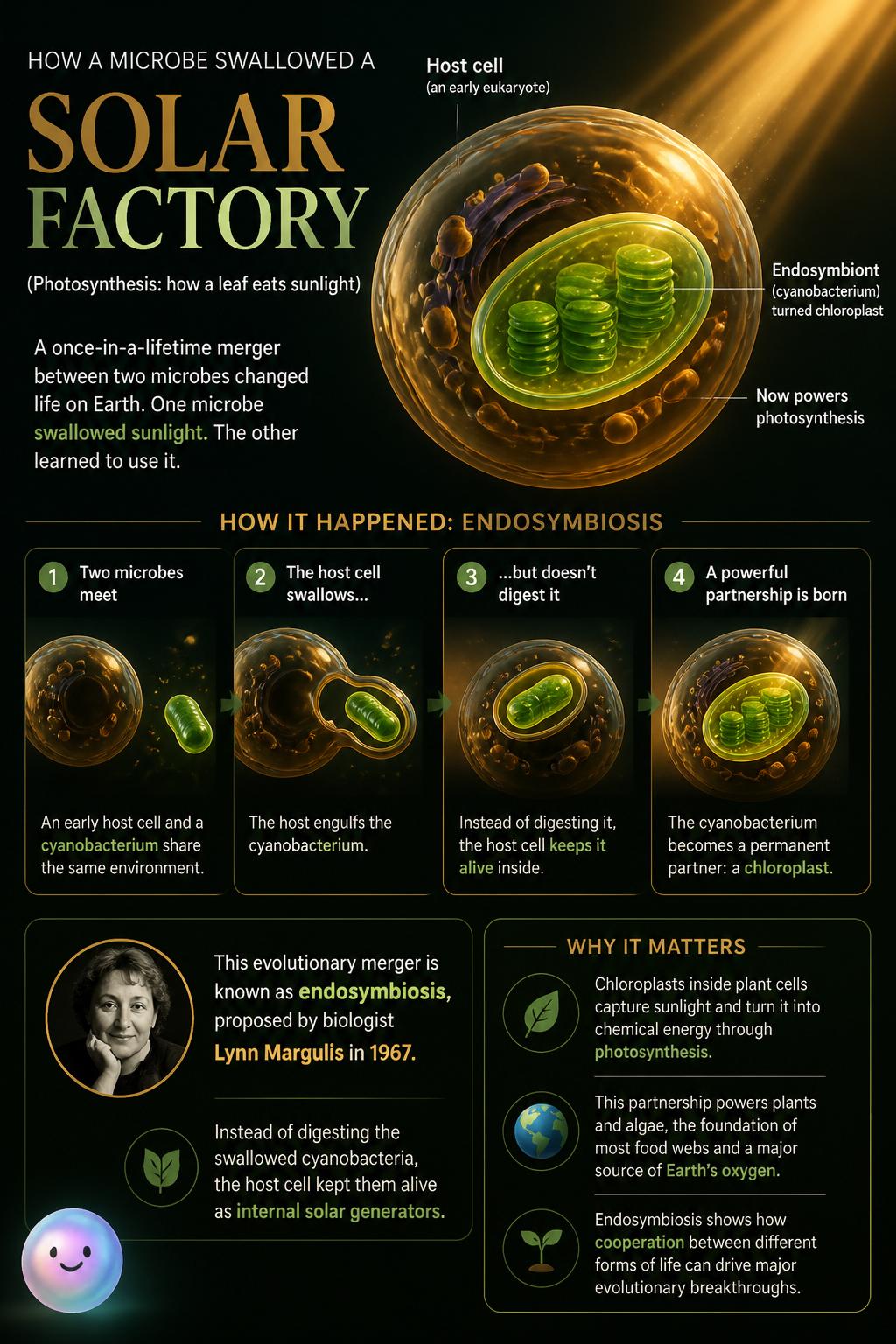 How a microbe swallowed a solar factory
