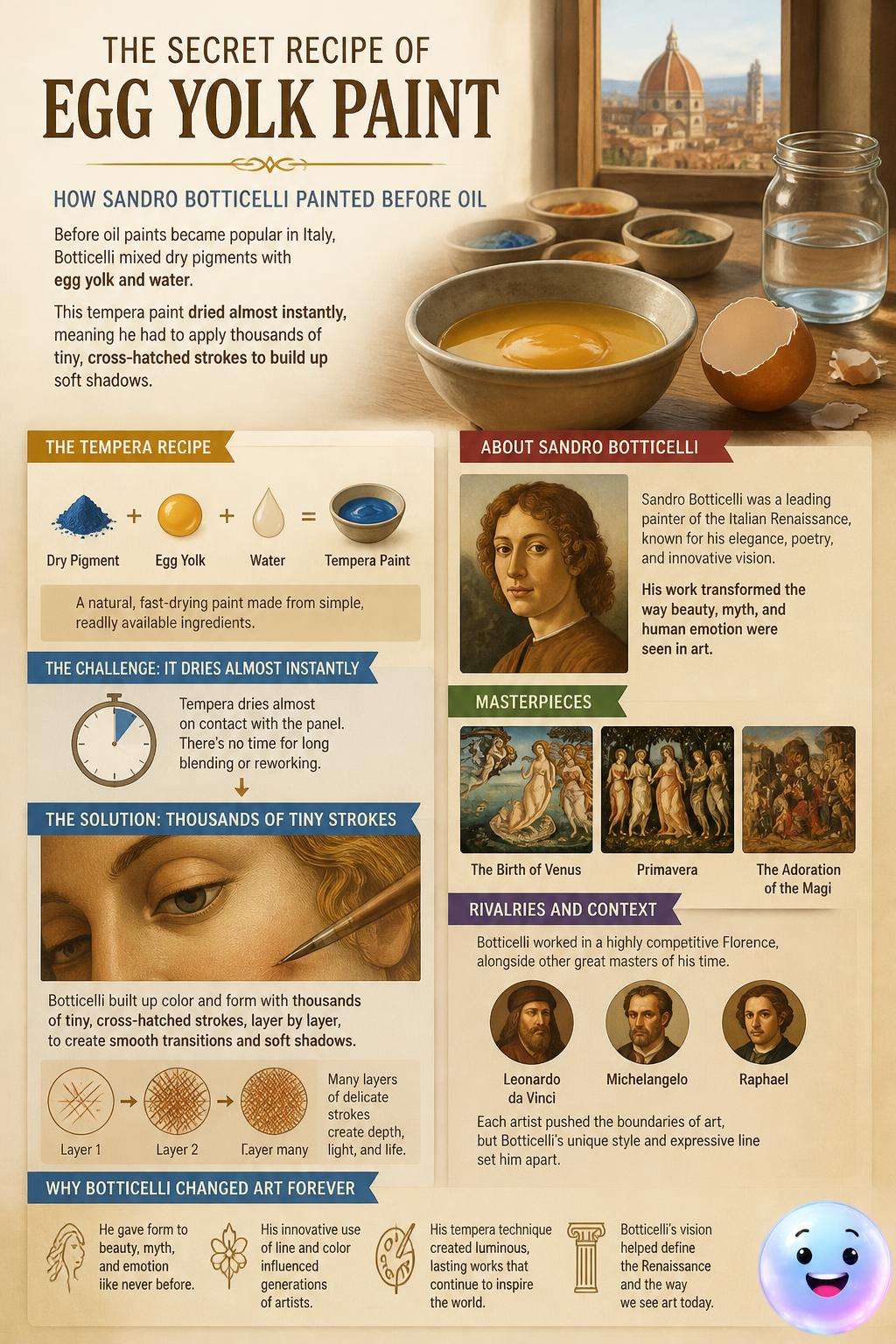 The secret recipe of egg yolk paint