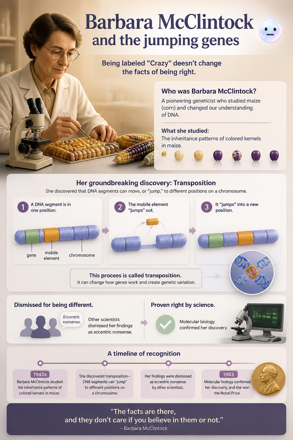 Barbara McClintock and the jumping genes