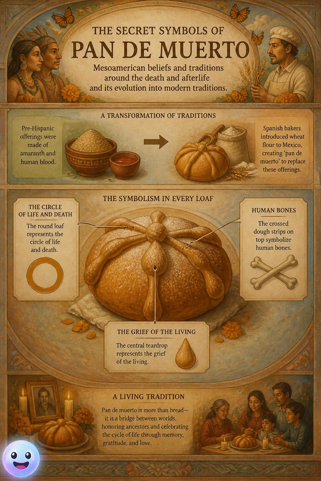 The secret symbols of pan de muerto