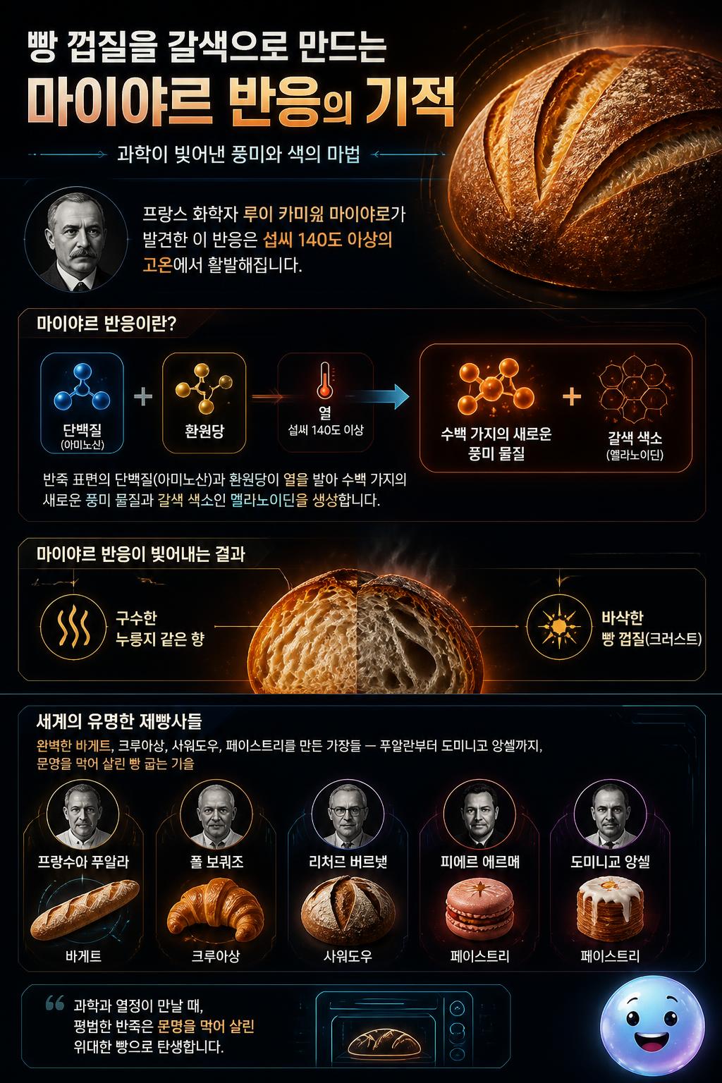 빵 껍질을 갈색으로 만드는 마이야르 반응의 기적