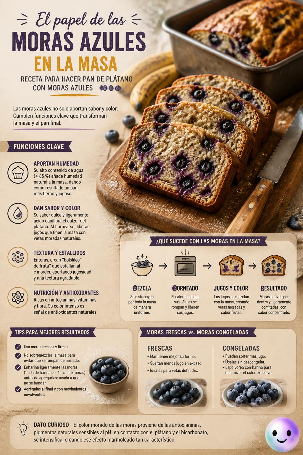 El papel de las moras azules en la masa
