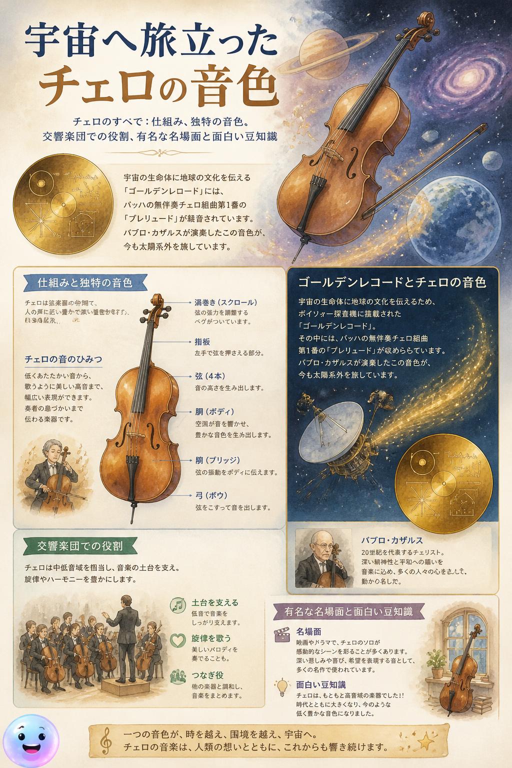 宇宙へ旅立ったチェロの音色