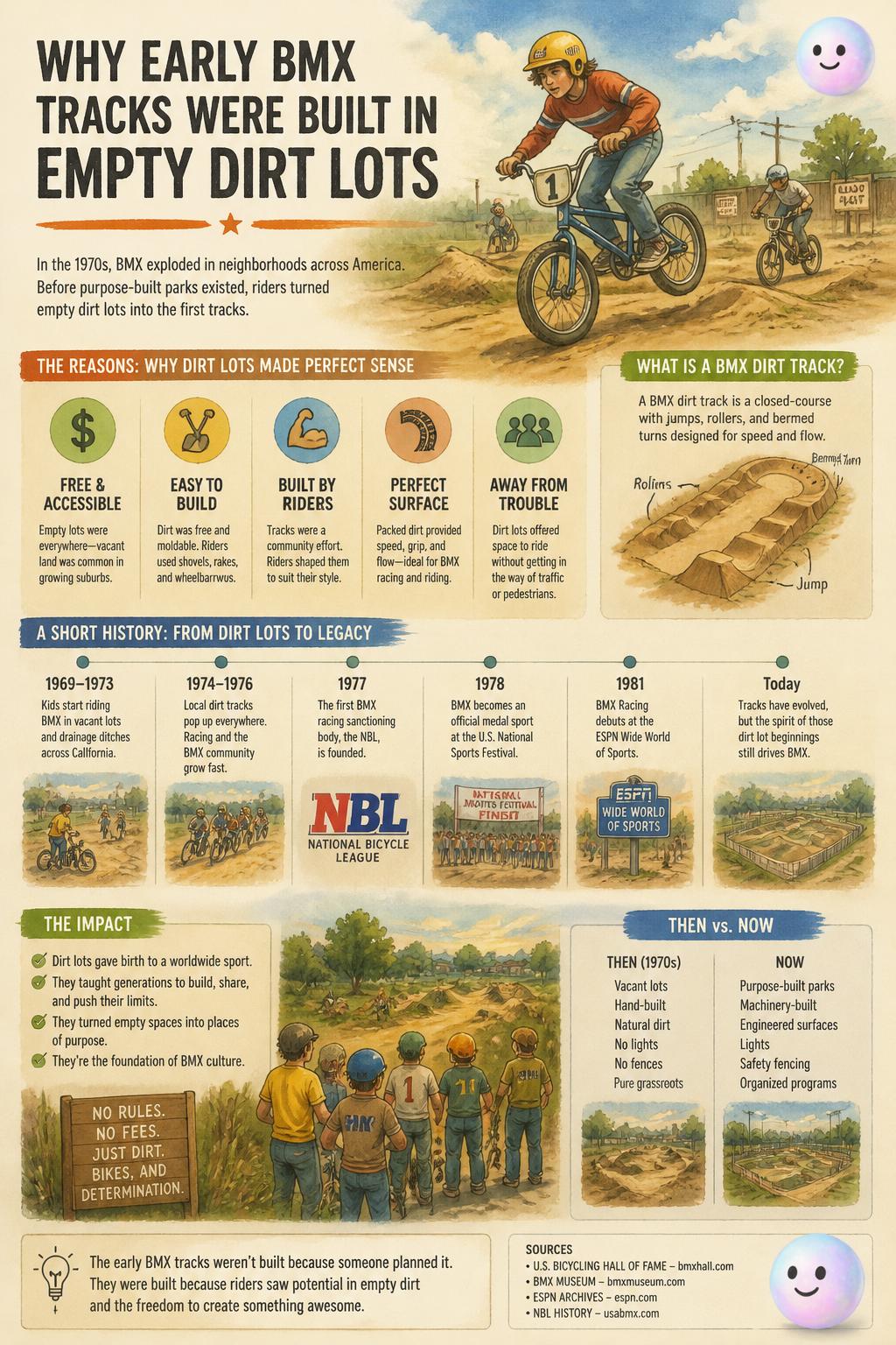 Why early tracks were built in empty dirt lots