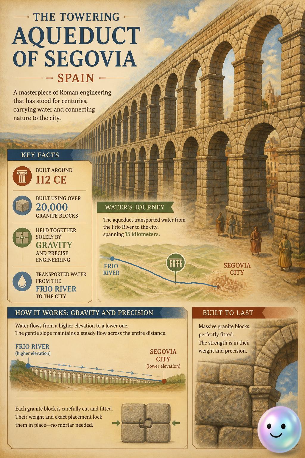 The towering aqueduct of Segovia