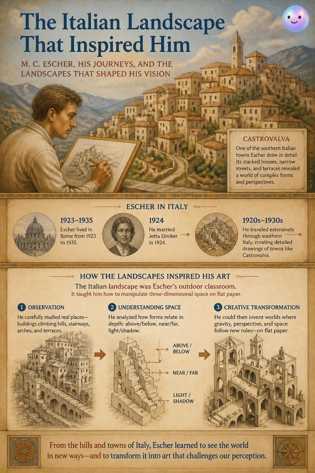 The Italian landscape that inspired him