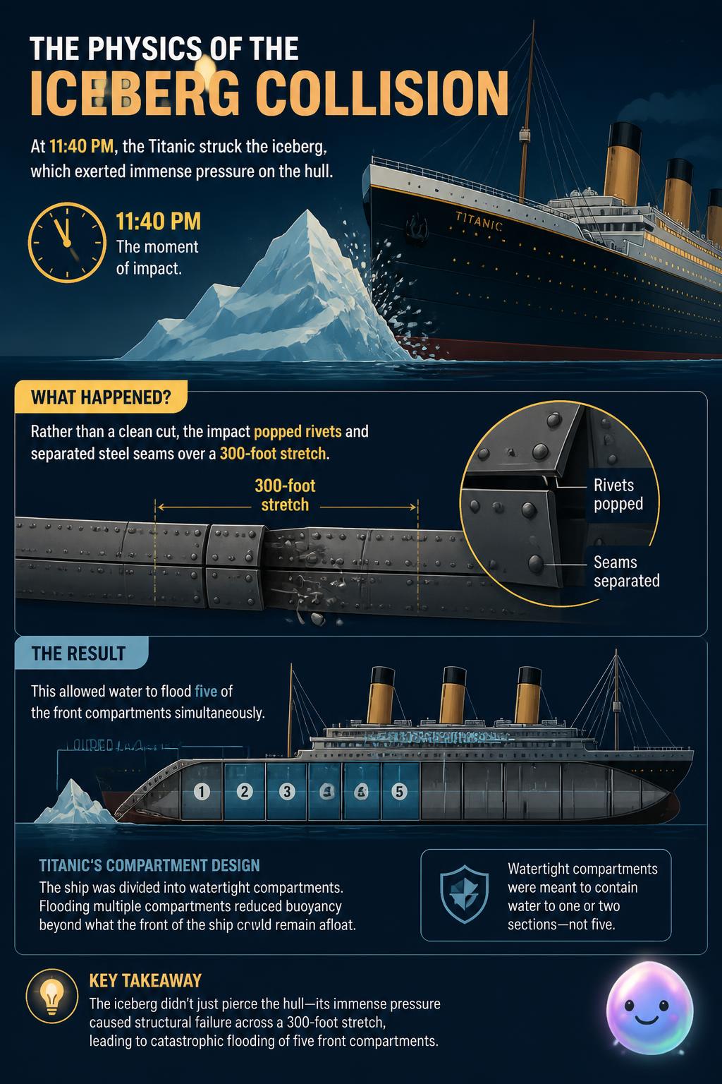 The physics of the iceberg collision