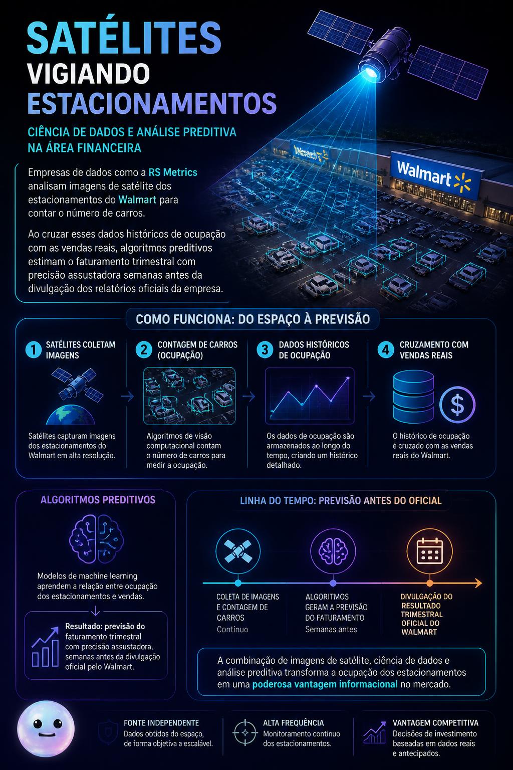 Satélites vigiando estacionamentos