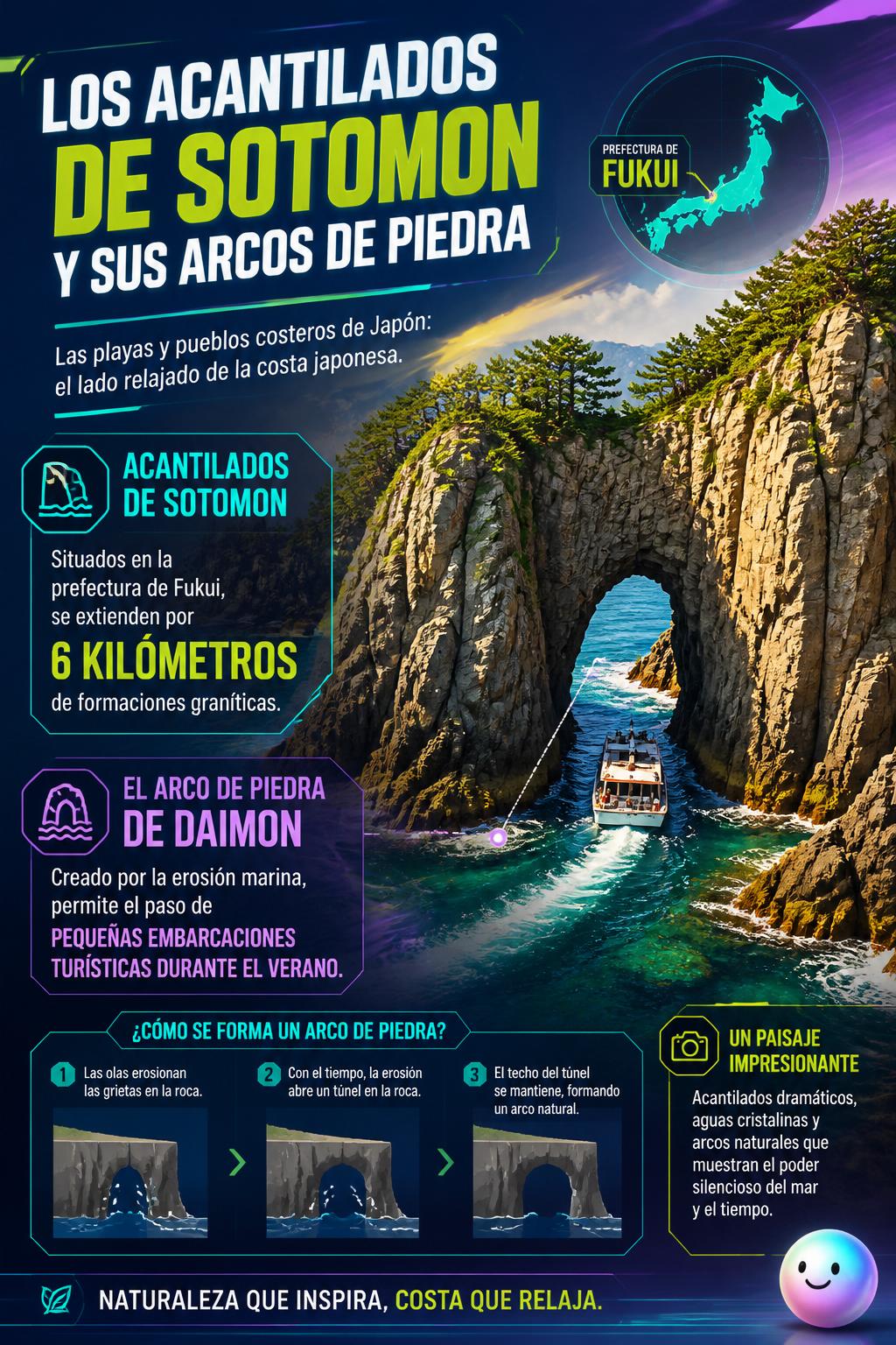 Los acantilados de Sotomon y sus arcos de piedra