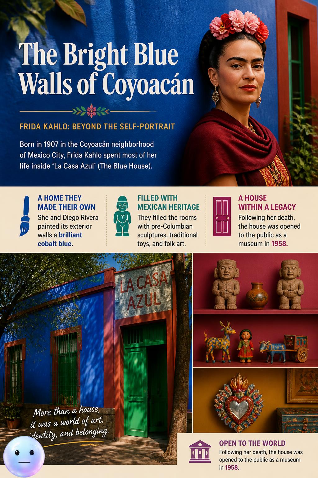 The bright blue walls of Coyoacan