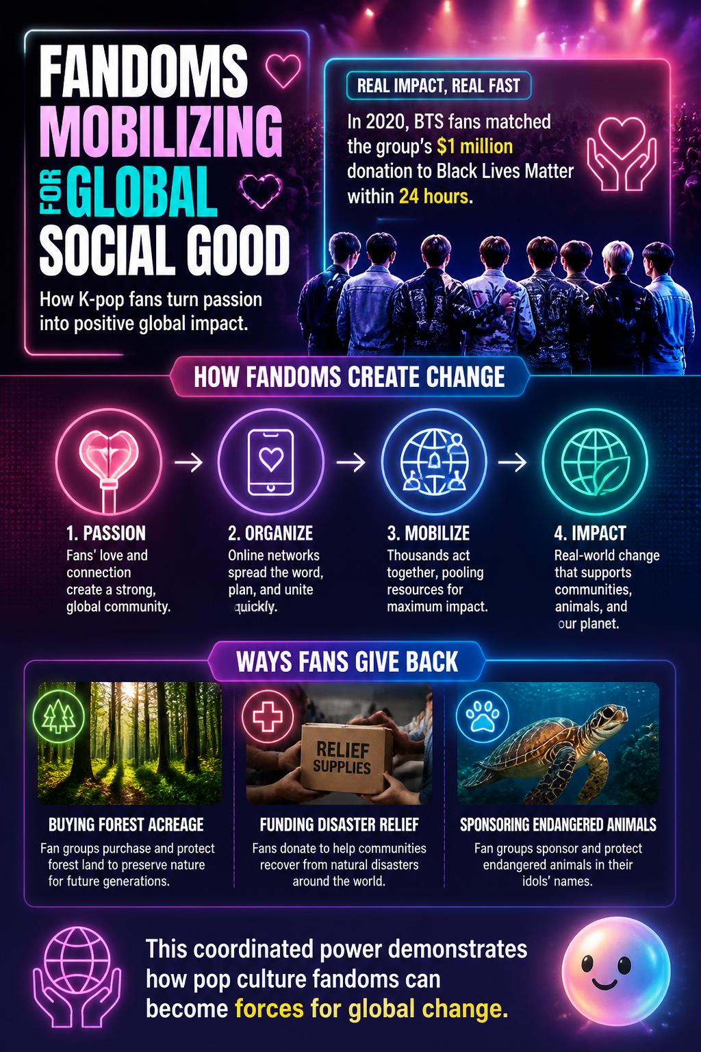 Fandoms mobilizing for global social good