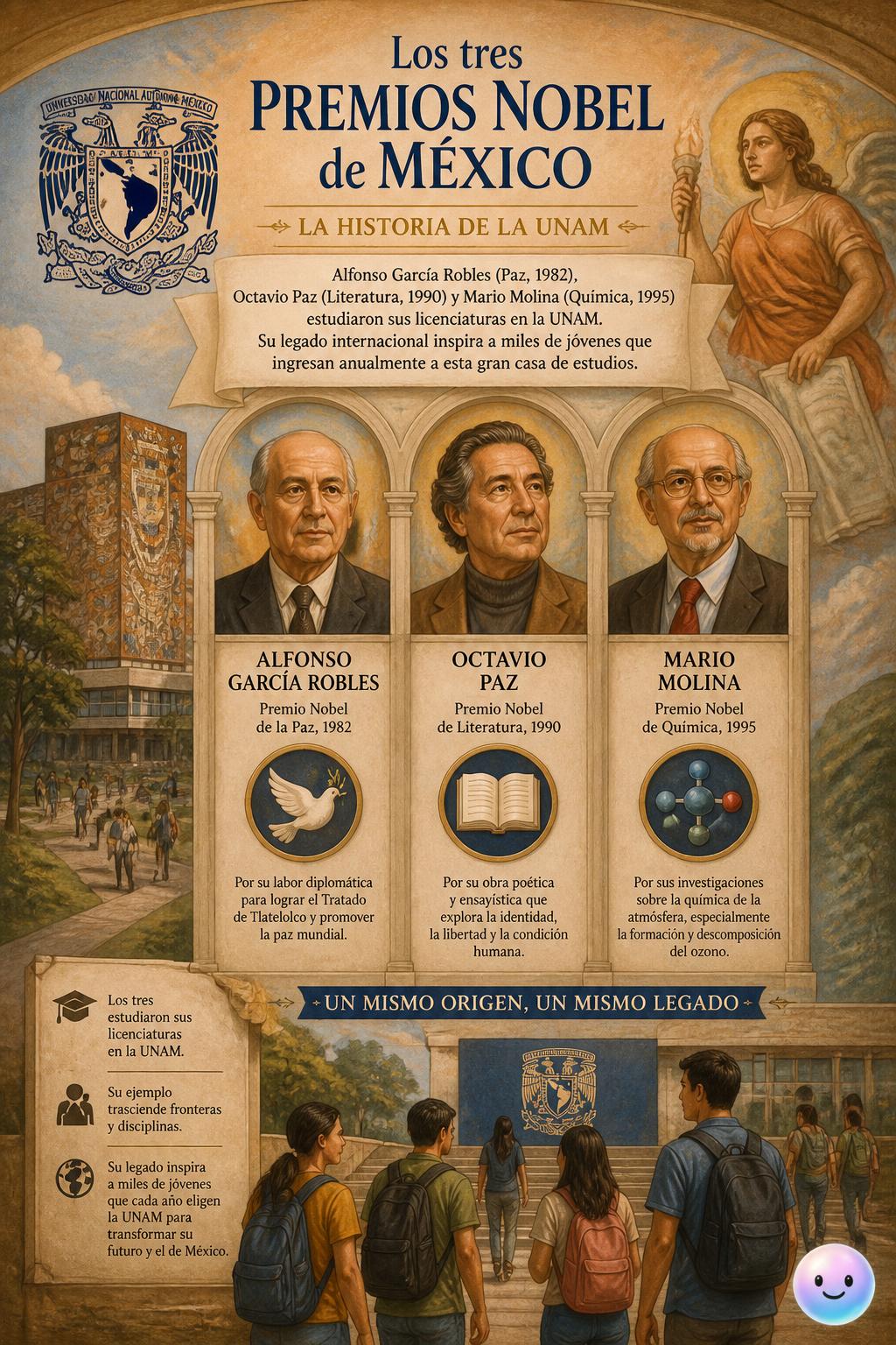 Los tres Premios Nobel de México