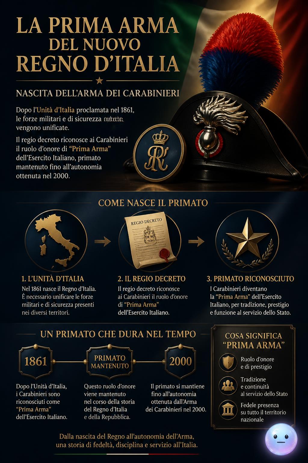 La prima Arma del nuovo Regno d'Italia