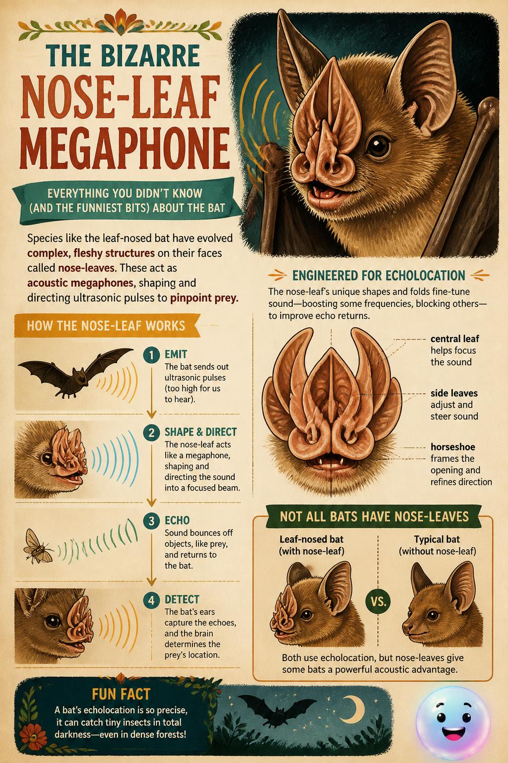 The bizarre nose leaf megaphone